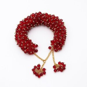 Handmade red gajra bracelet for bridal wedding and mehndi